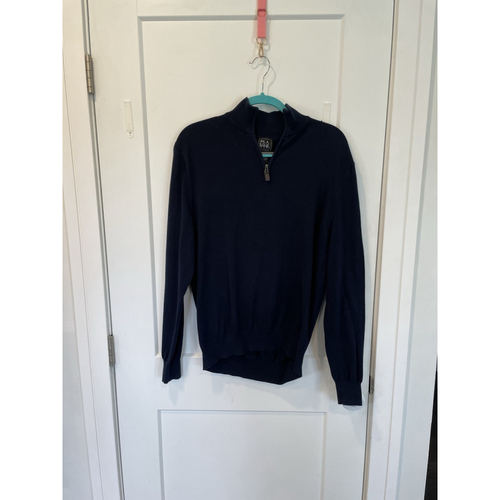 Jos A Bank Men’s Traveler 1/4 Zip Blue Pullover Sweater